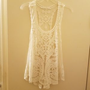 Lace racerback sheer top